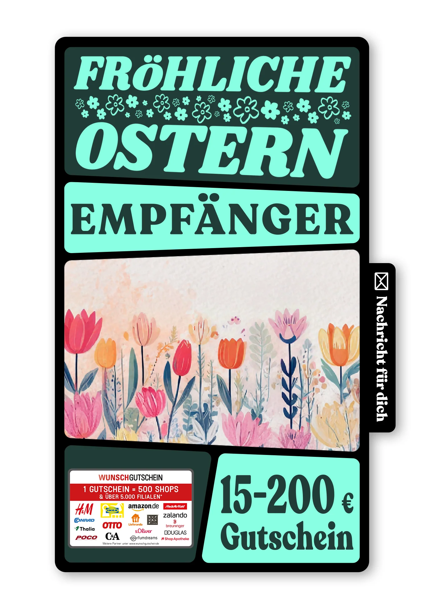 Digital - Frohe Ostern - Blumen Aquarell