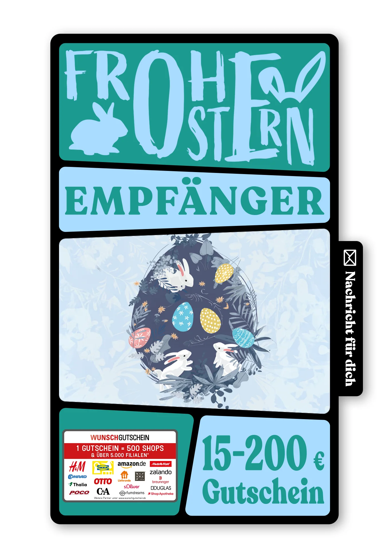 Digital - Frohe Ostern - Ei auf Blau
