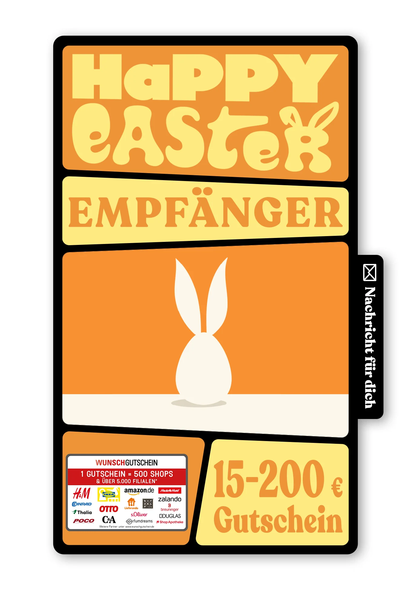 Digital - Happy Easter - Hase Weiß Orange