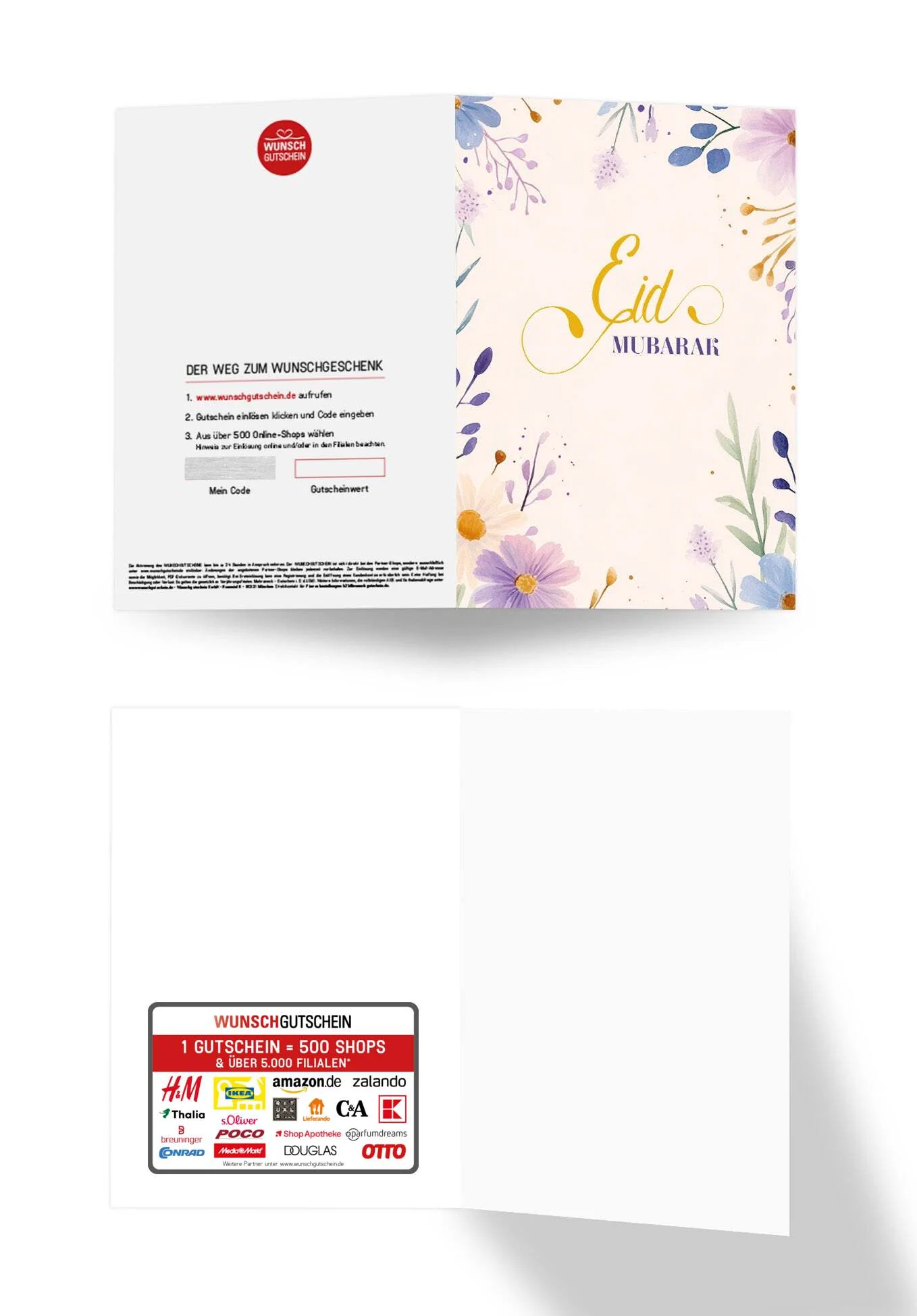 Eid Mubarak - Aquarellblumen Beige - Image 3