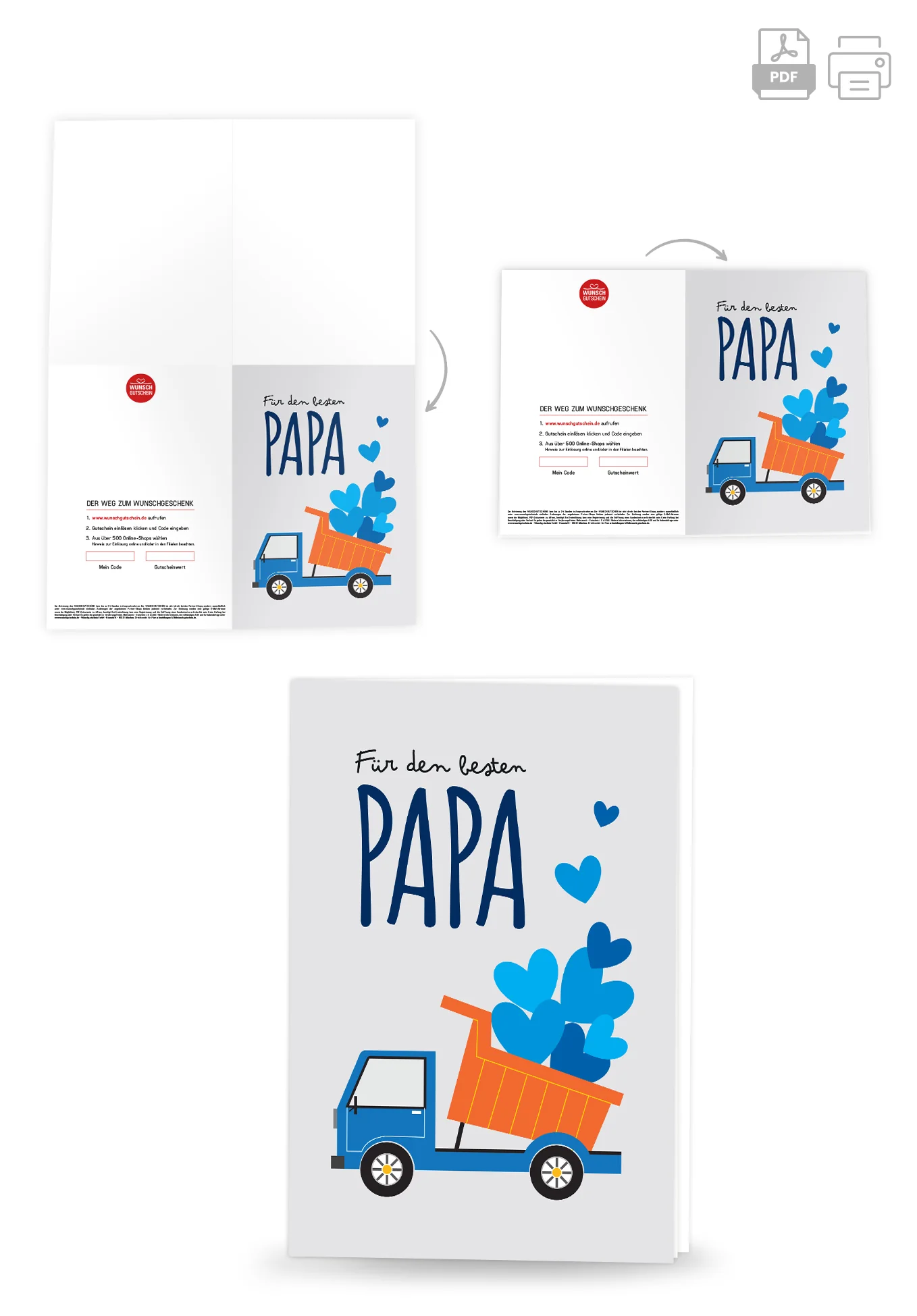 Für den besten Papa - Laster Herzen Grau - Image 4