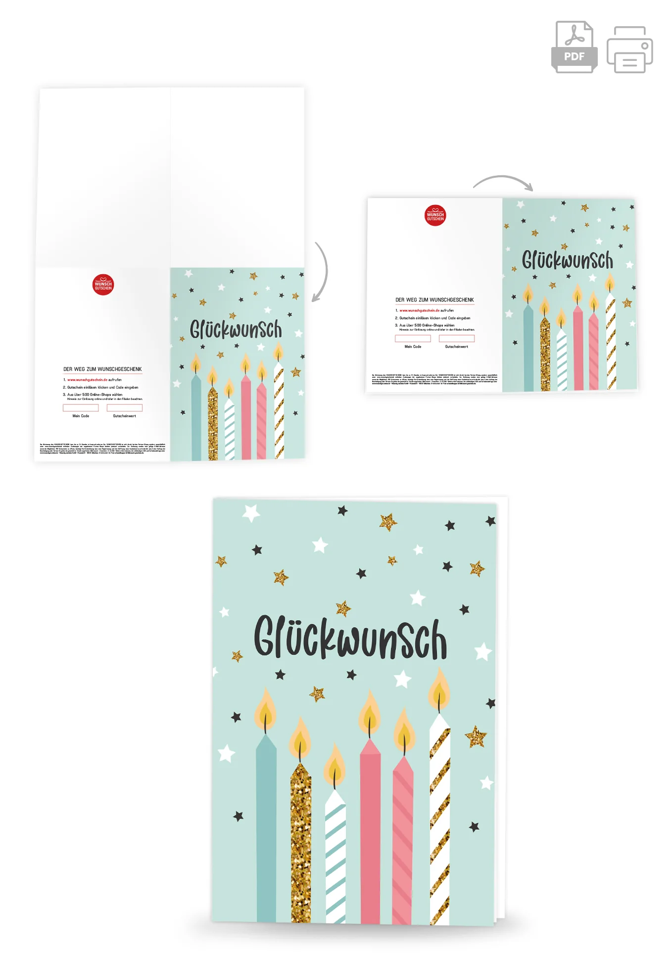 Glückwunsch - Kerzen und Sterne - Image 4