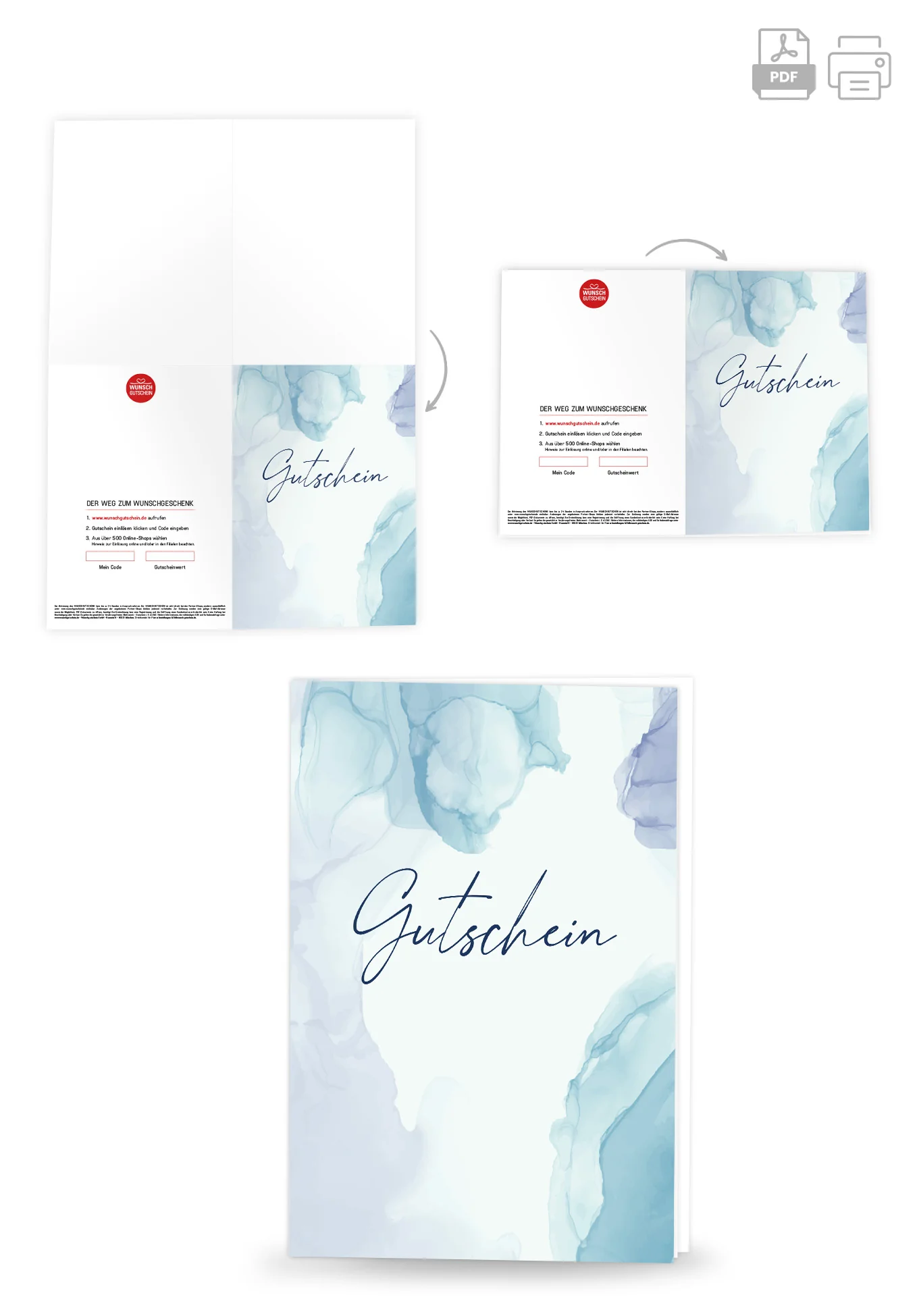 Gutschein - Aquarell blau - Image 4