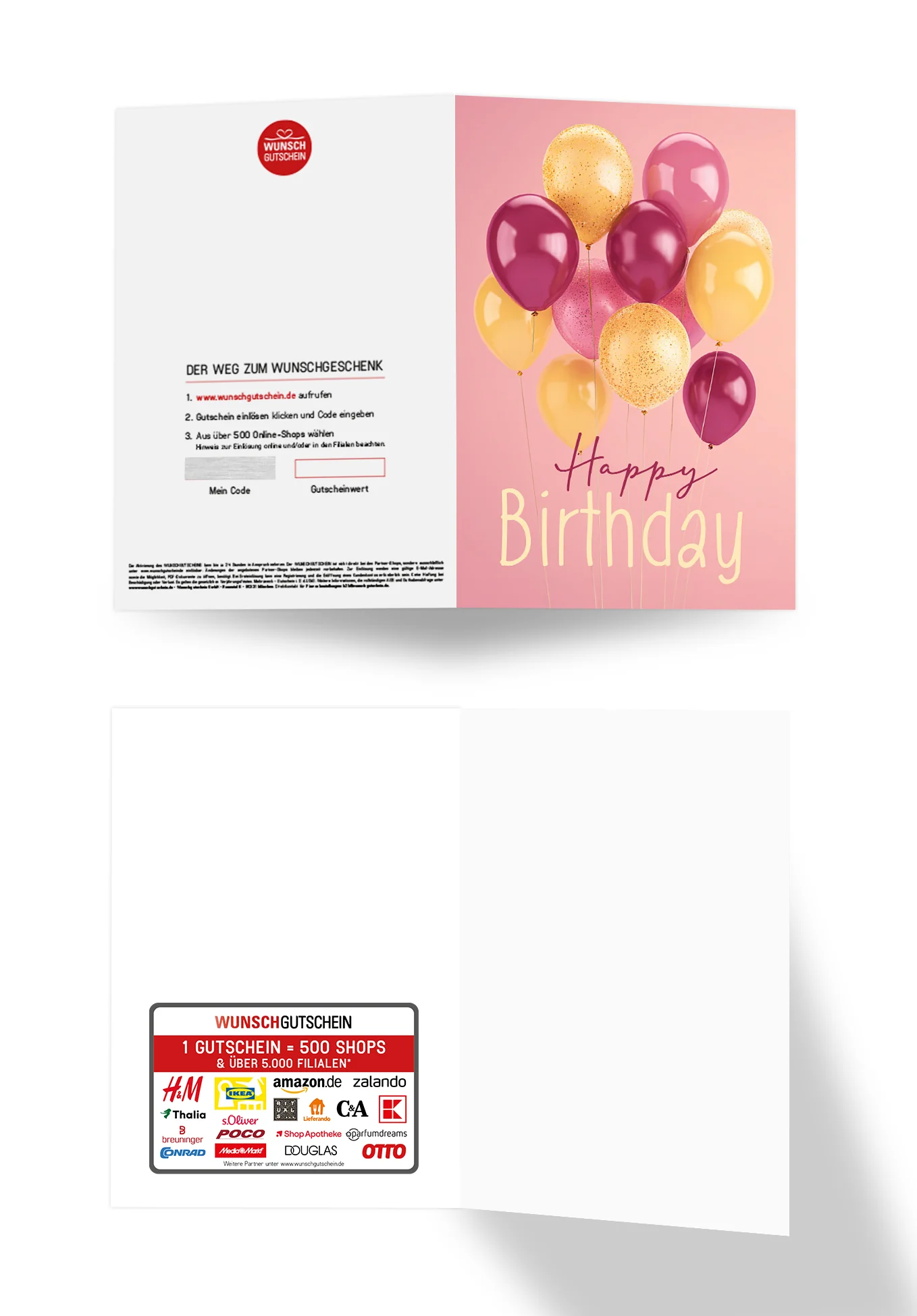 Happy Birthday - Ballons Pink Gelb - Image 3