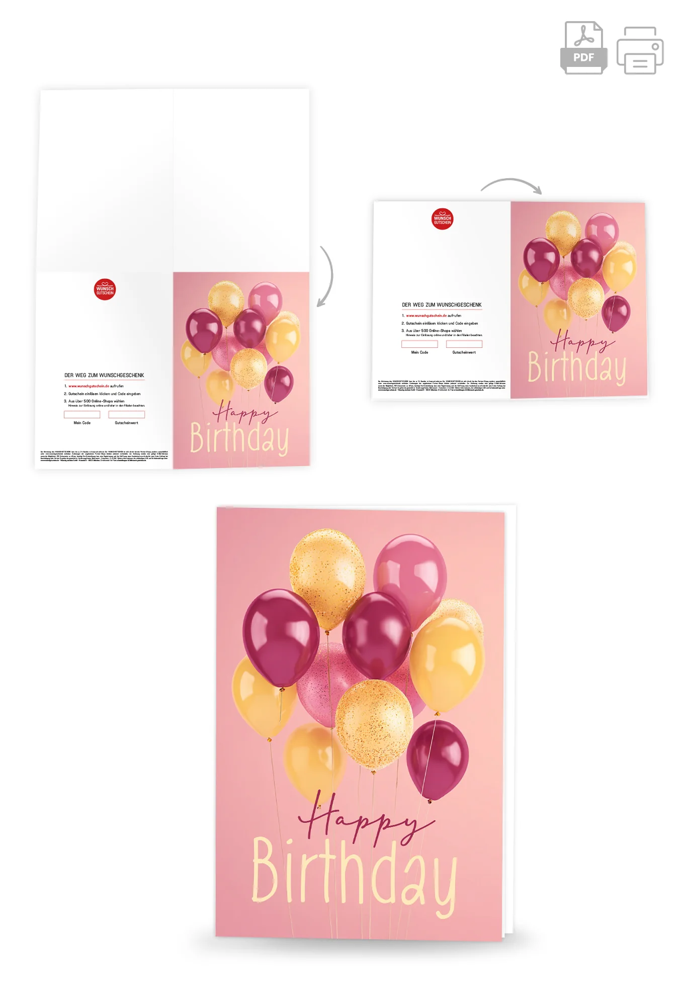 Happy Birthday - Ballons Pink Gelb - Image 4