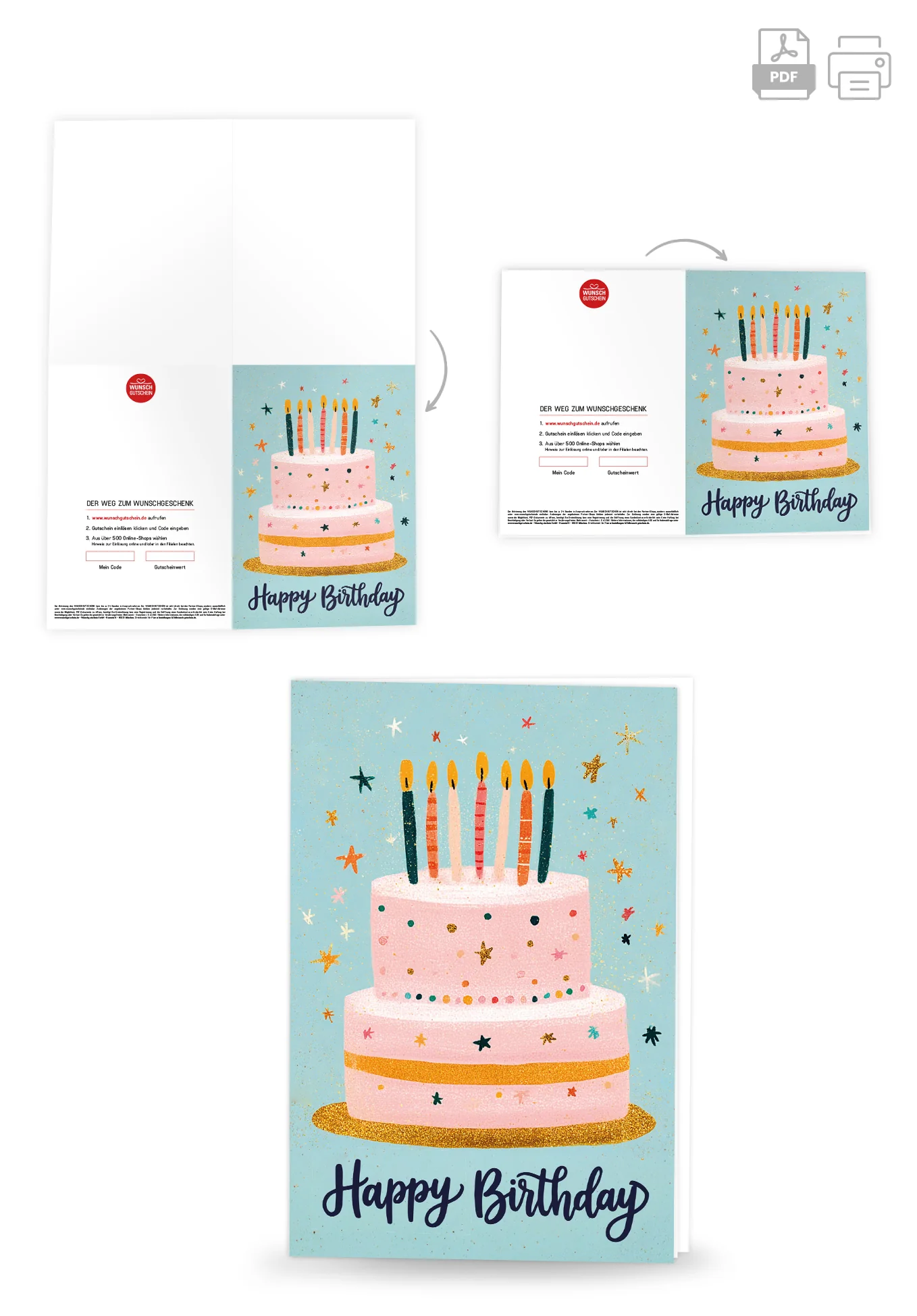 Happy Birthday - Torte Blau Pink - Image 4