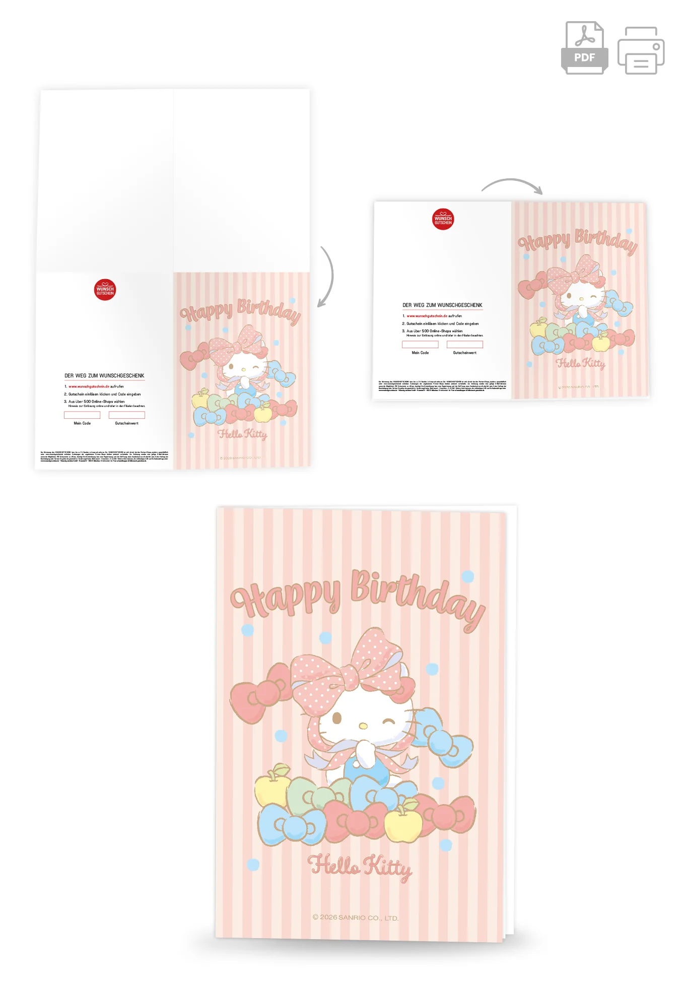 Hello Kitty - Happy Birthday - Pink Gestreift - Image 4