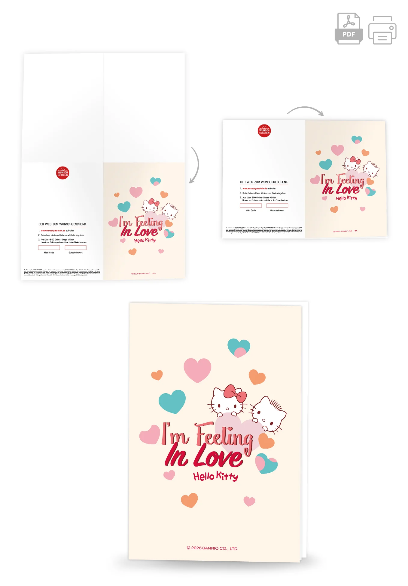 Hello Kitty - Im feeling in love - Herzen Beige - Image 4