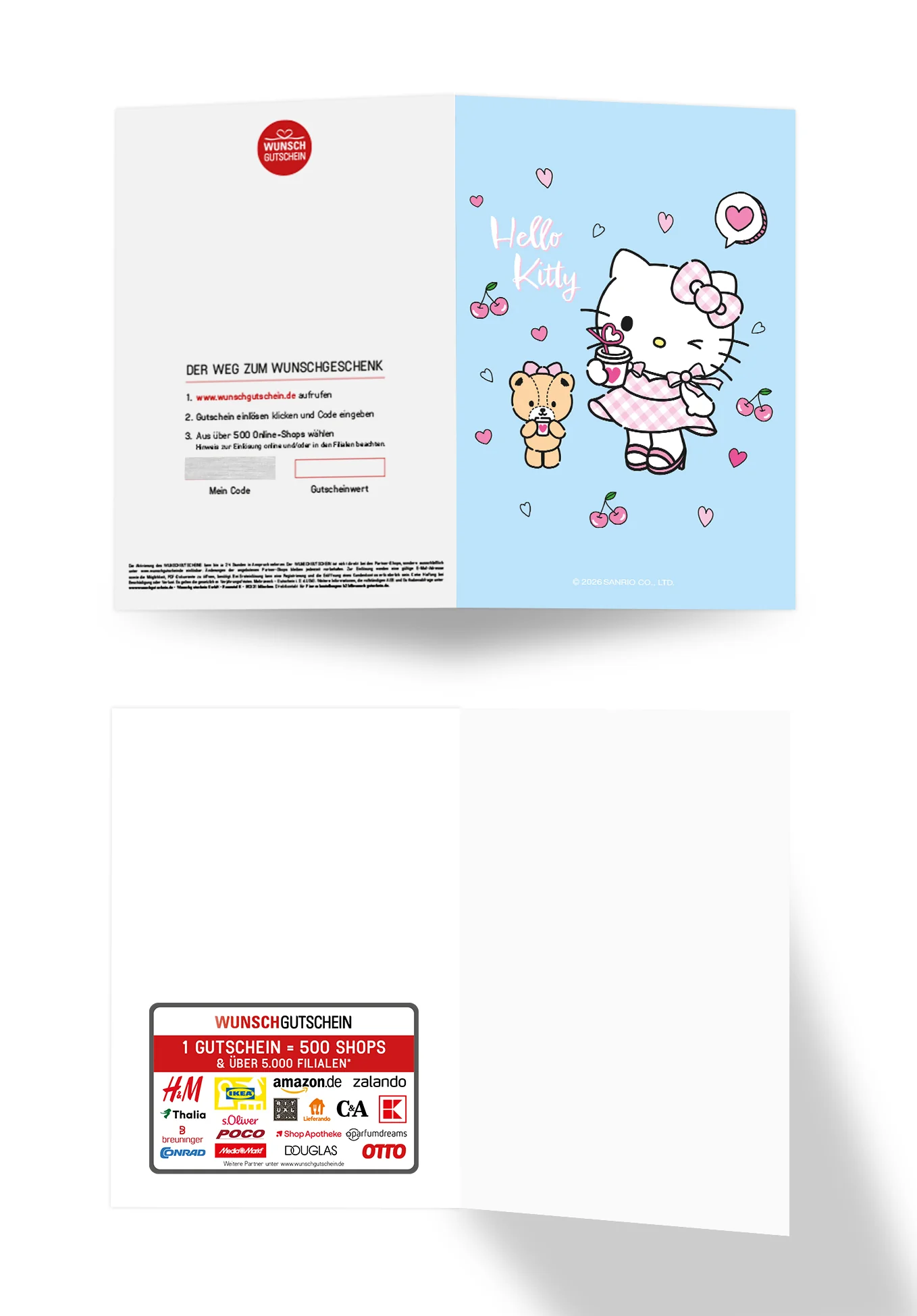Hello Kitty - Kirschen Herzen Hellblau - Image 3