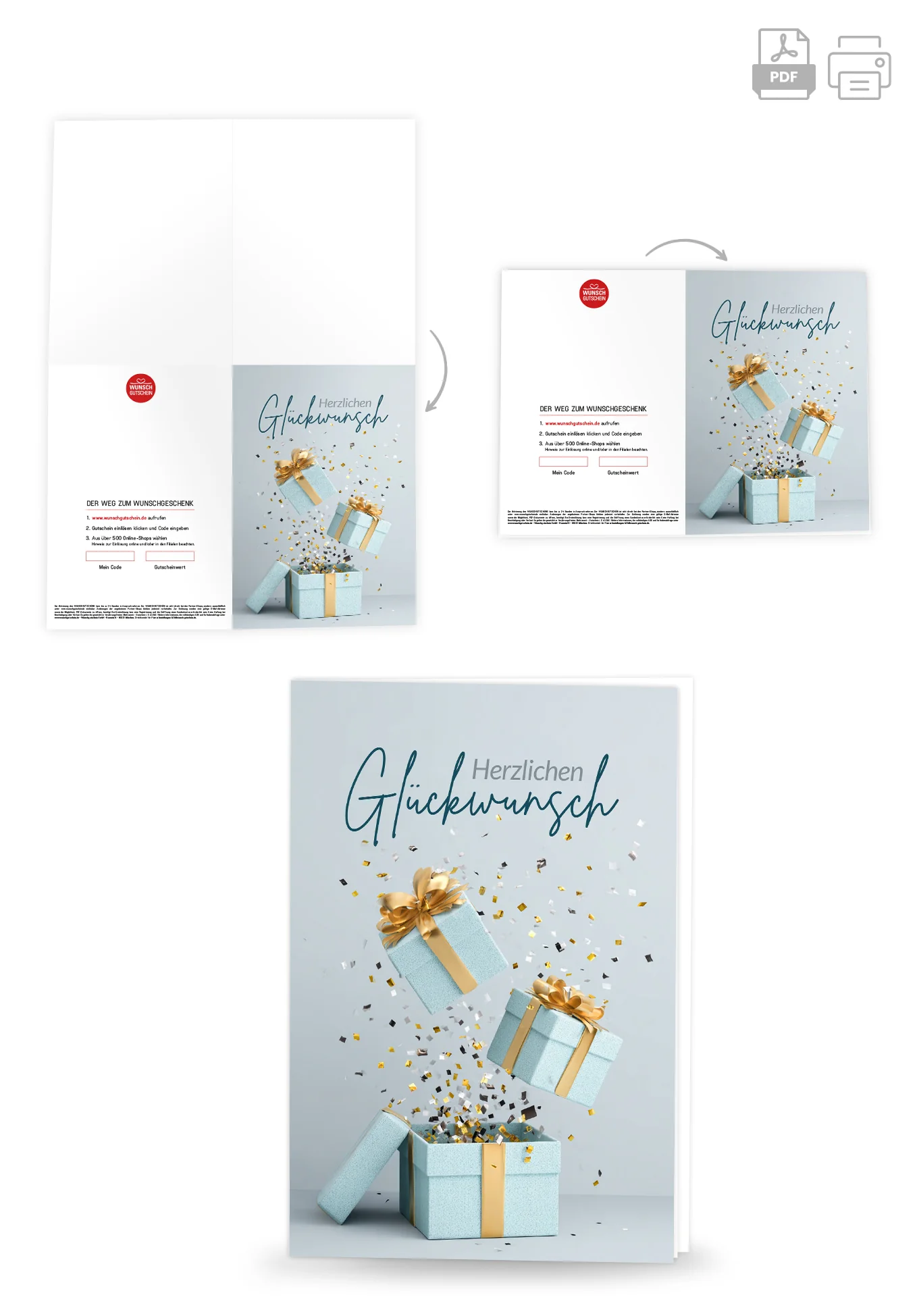 Herzlichen Glückwunsch - Geschenkboxen Blau Gold - Image 4