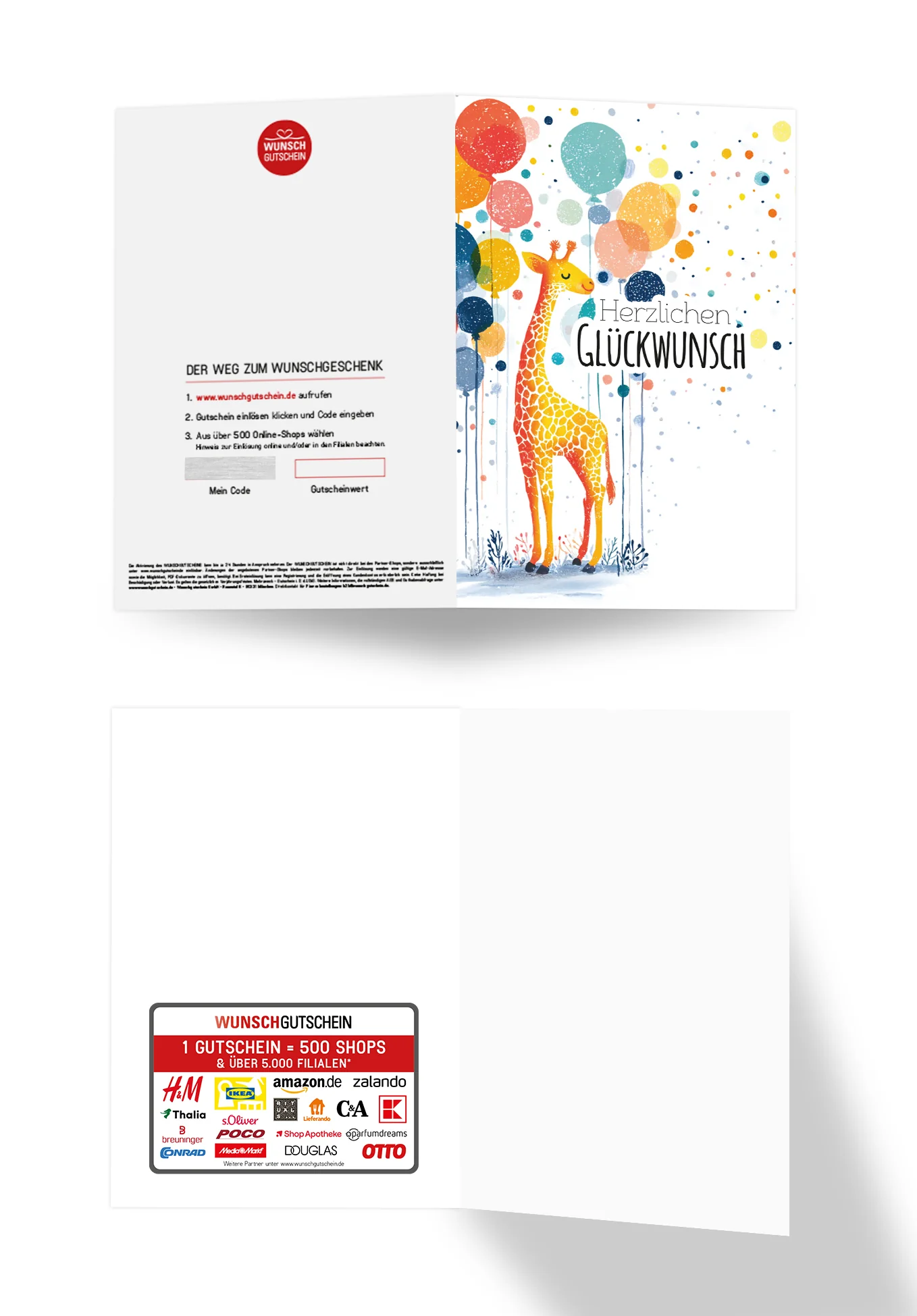 Herzlichen Glückwunsch - Giraffe und Ballons - Image 3