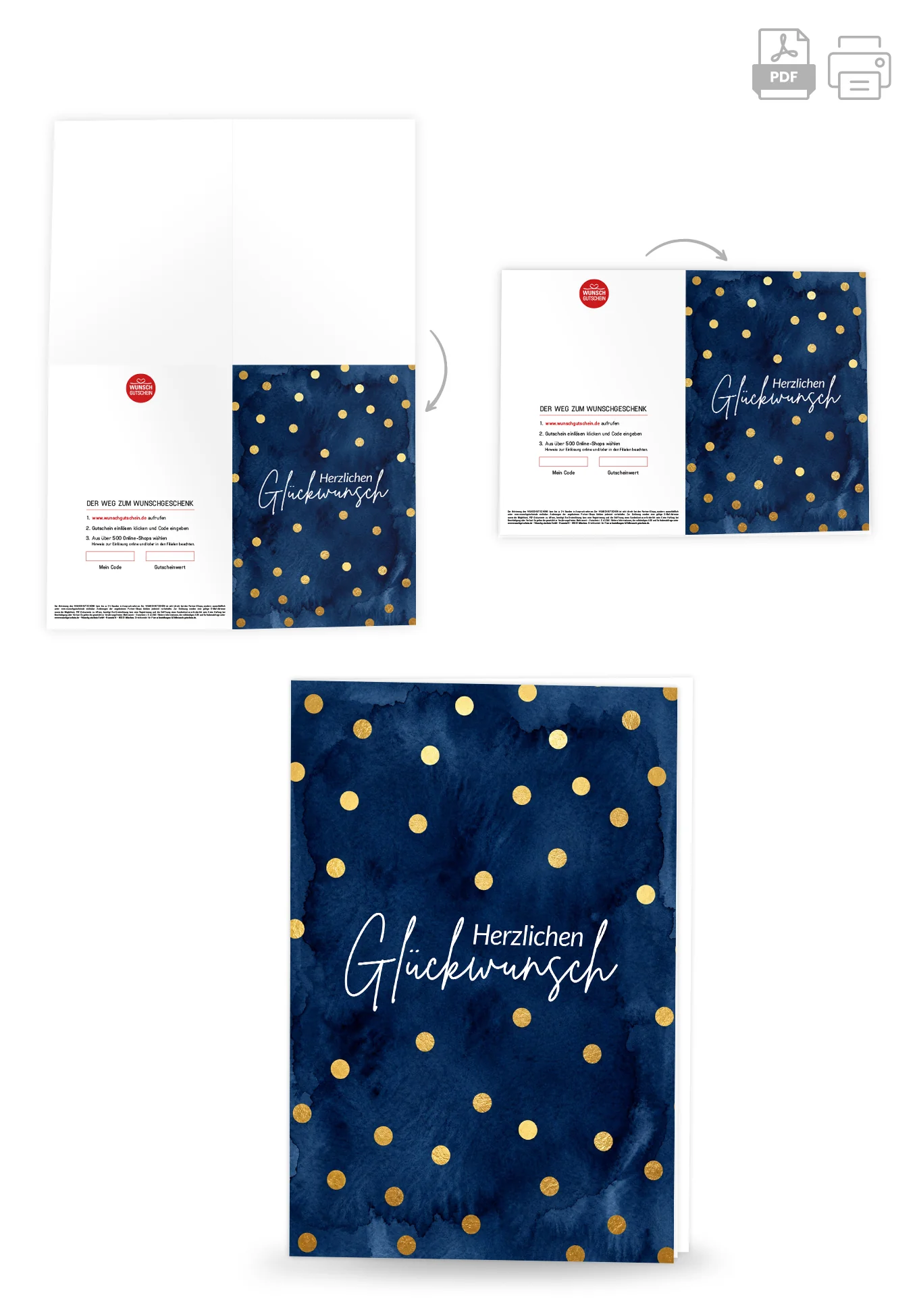 Herzlichen Glückwunsch - Punkte Gold Blau - Image 4
