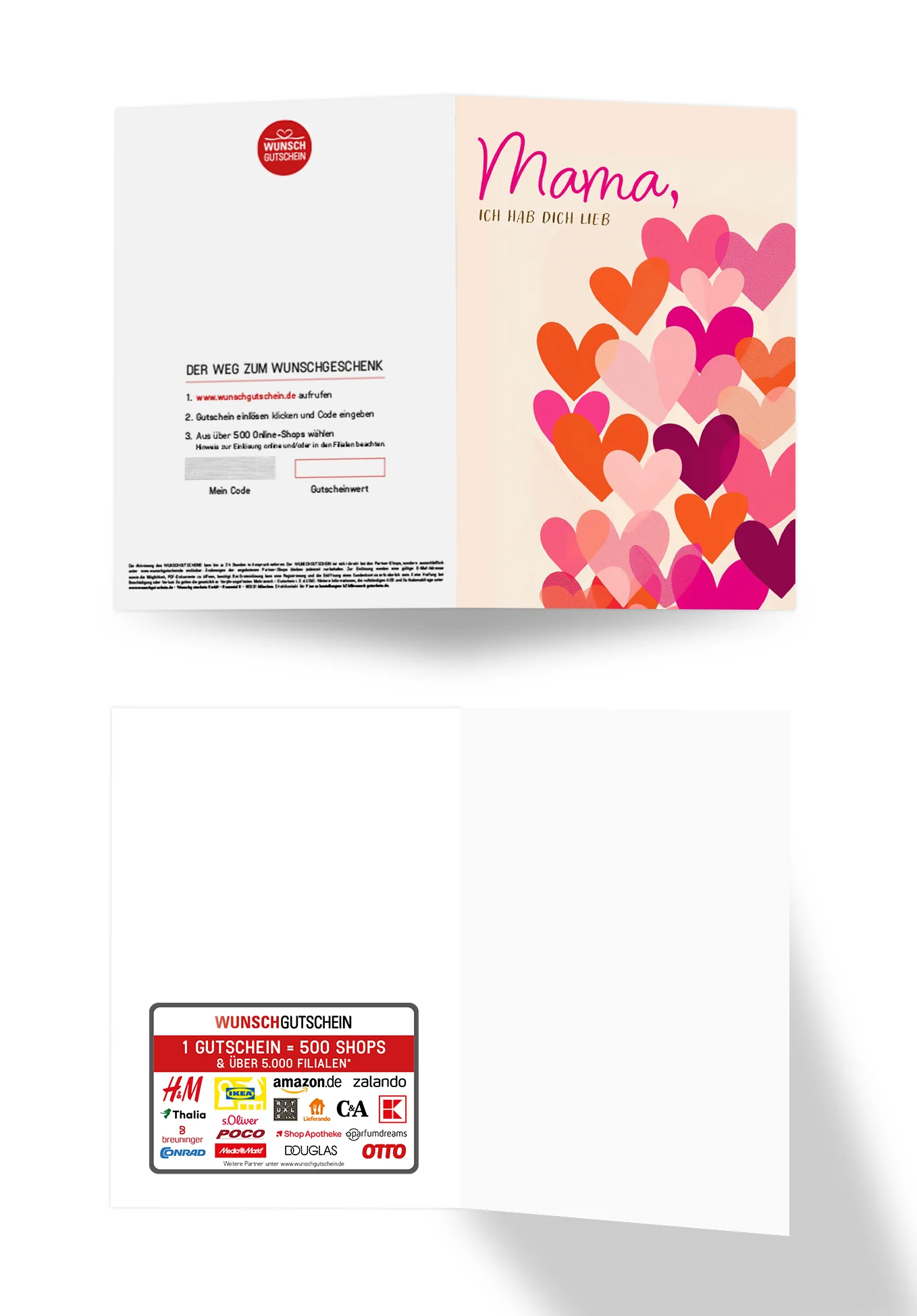 Mama ich hab dich lieb - Herzen Pink Orange - Image 3