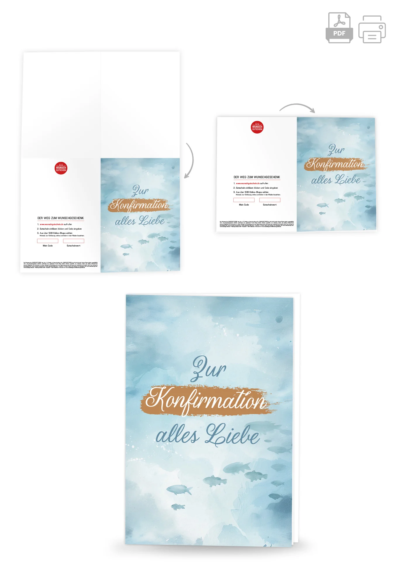 Zur Konfirmation - Fische Aquarell - Image 4